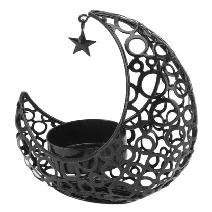 Romantic Moon Candlestick Iron Hollowed Candle Holder for Weddings Christmas Decoration Dining Coffee Table V1294-YM0512-3115220112912