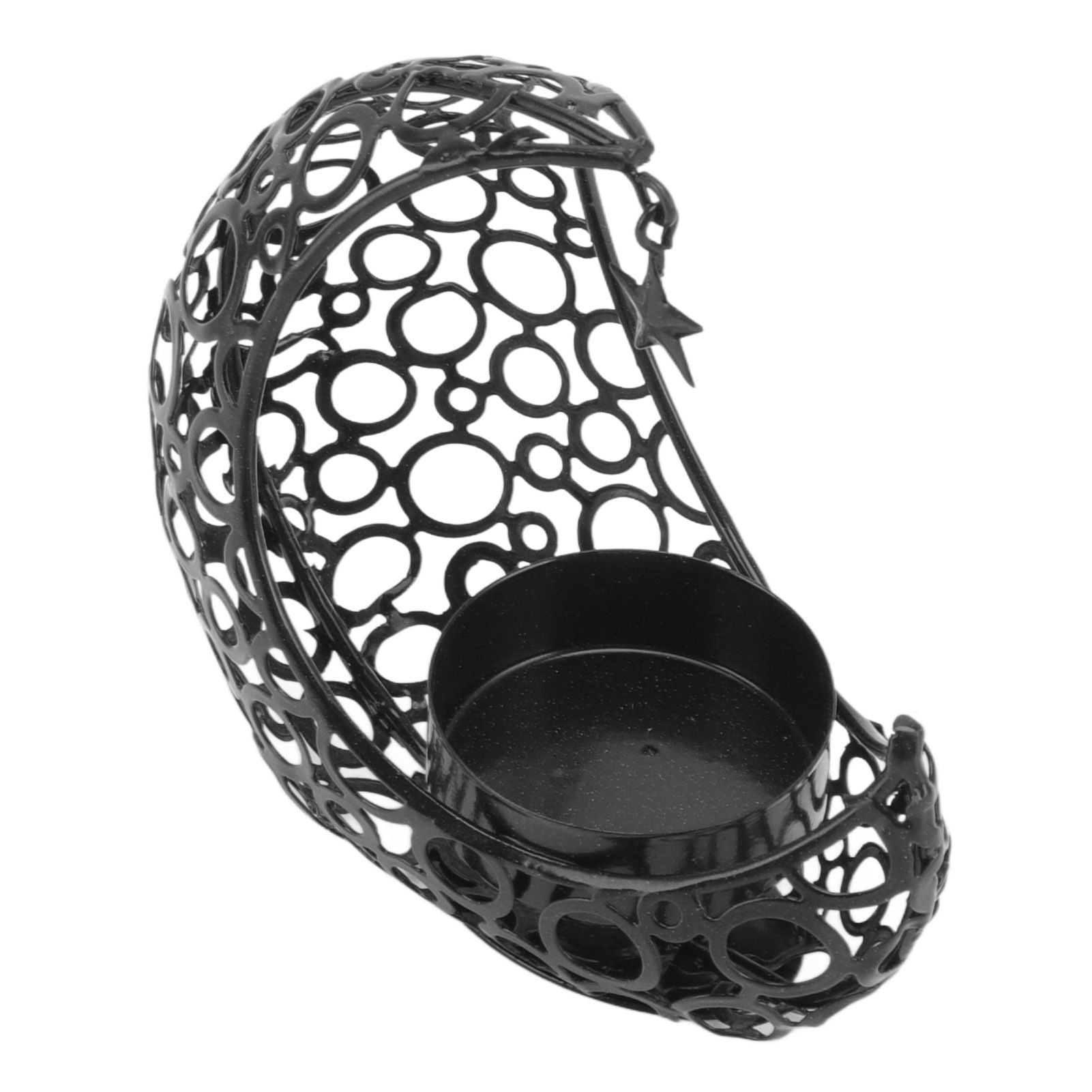 Romantic Moon Candlestick Iron Hollowed Candle Holder for Weddings Christmas Decoration Dining Coffee Table V1294-YM0512-3115220112912