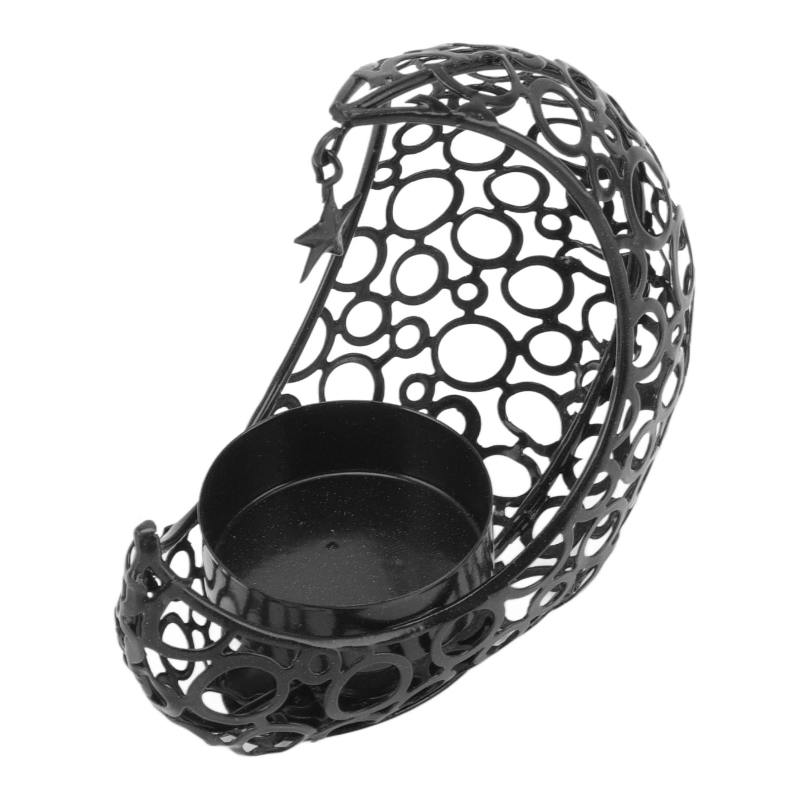 Romantic Moon Candlestick Iron Hollowed Candle Holder for Weddings Christmas Decoration Dining Coffee Table V1294-YM0512-3115220112912