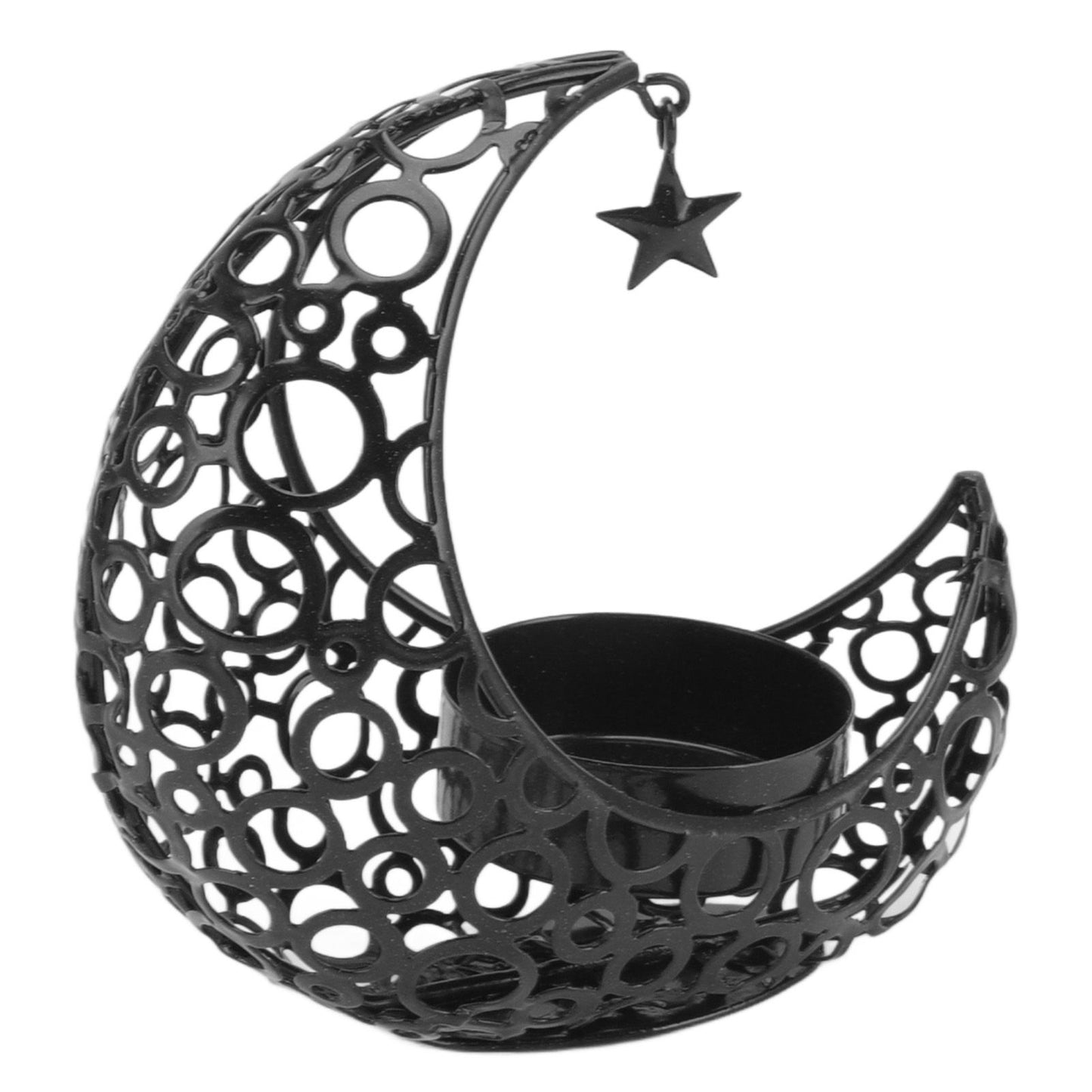 Romantic Moon Candlestick Iron Hollowed Candle Holder for Weddings Christmas Decoration Dining Coffee Table V1294-YM0512-3115220112912