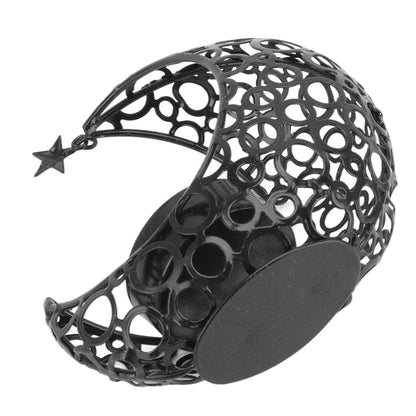Romantic Moon Candlestick Iron Hollowed Candle Holder for Weddings Christmas Decoration Dining Coffee Table V1294-YM0512-3115220112912