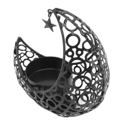 Romantic Moon Candlestick Iron Hollowed Candle Holder for Weddings Christmas Decoration Dining Coffee Table V1294-YM0512-3115220112912