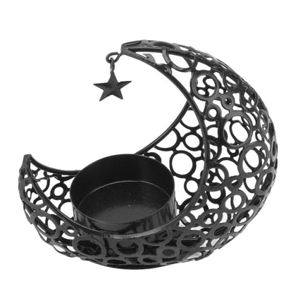 Romantic Moon Candlestick Iron Hollowed Candle Holder for Weddings Christmas Decoration Dining Coffee Table V1294-YM0512-3115220112912