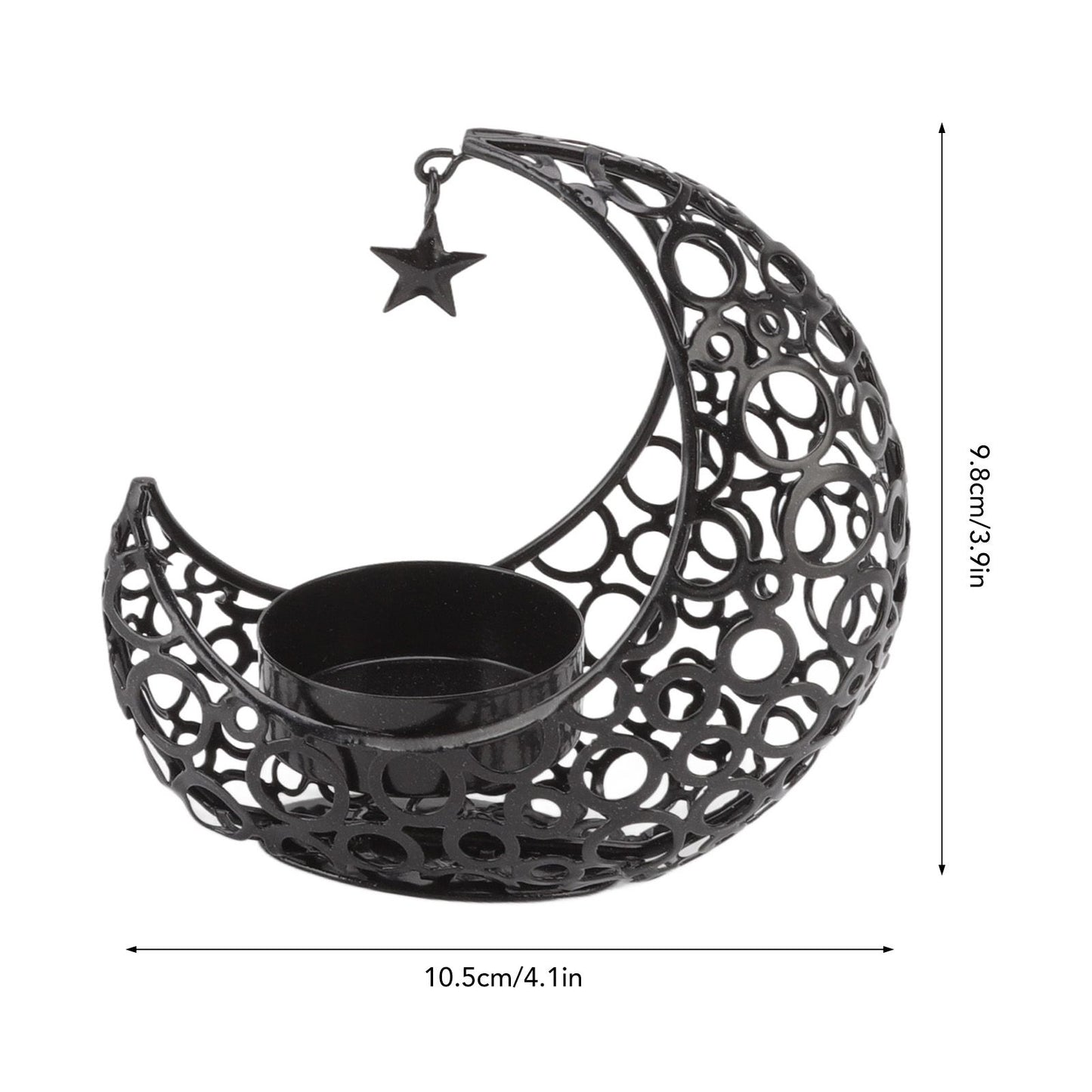 Romantic Moon Candlestick Iron Hollowed Candle Holder for Weddings Christmas Decoration Dining Coffee Table V1294-YM0512-3115220112912