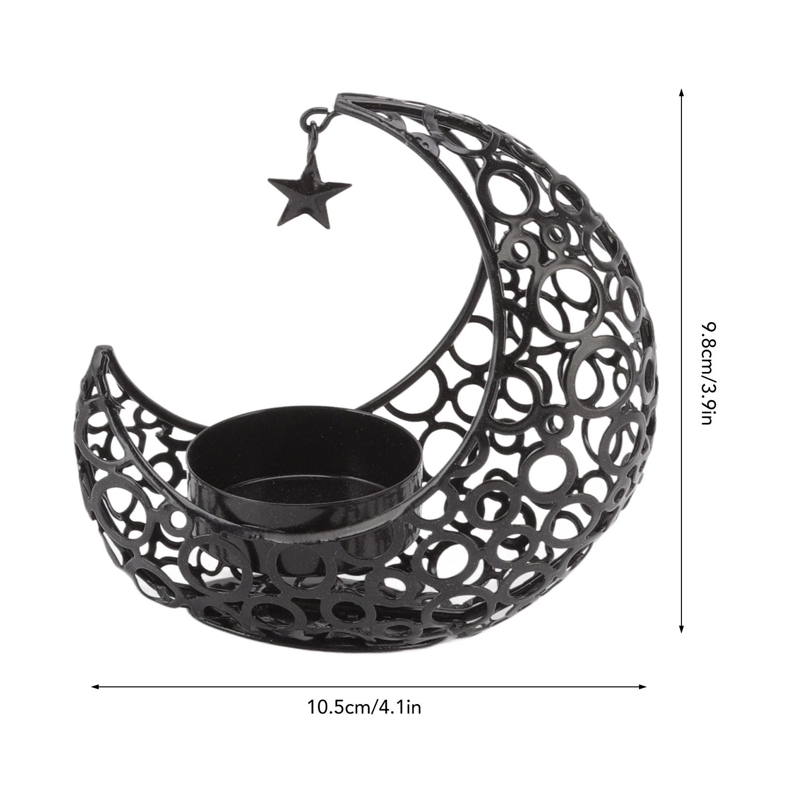 Romantic Moon Candlestick Iron Hollowed Candle Holder for Weddings Christmas Decoration Dining Coffee Table V1294-YM0512-3115220112912
