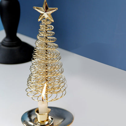 Metal Pine Tree Christmas Tree Tealight Candle Holder Candlestick Ornaments Arab Home Decoration V1294-YM0512-3115220113111