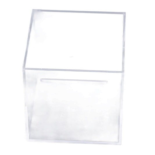12cm Piggy Bank Acrylic Clear Dustproof Cube Money Boxes Storage Money Saving Box V1294-YM0512-3115220115211