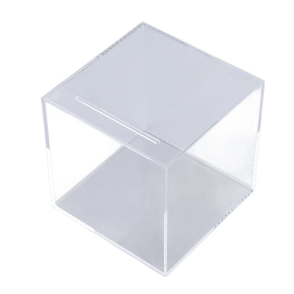12cm Piggy Bank Acrylic Clear Dustproof Cube Money Boxes Storage Money Saving Box V1294-YM0512-3115220115211
