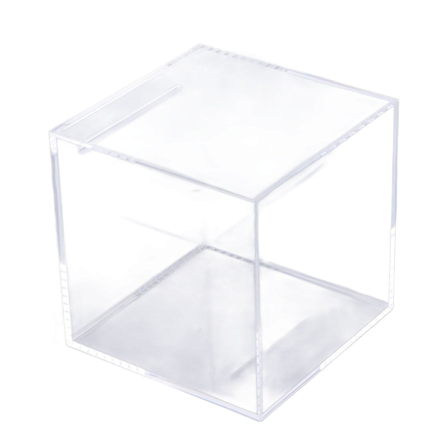 12cm Piggy Bank Acrylic Clear Dustproof Cube Money Boxes Storage Money Saving Box V1294-YM0512-3115220115211