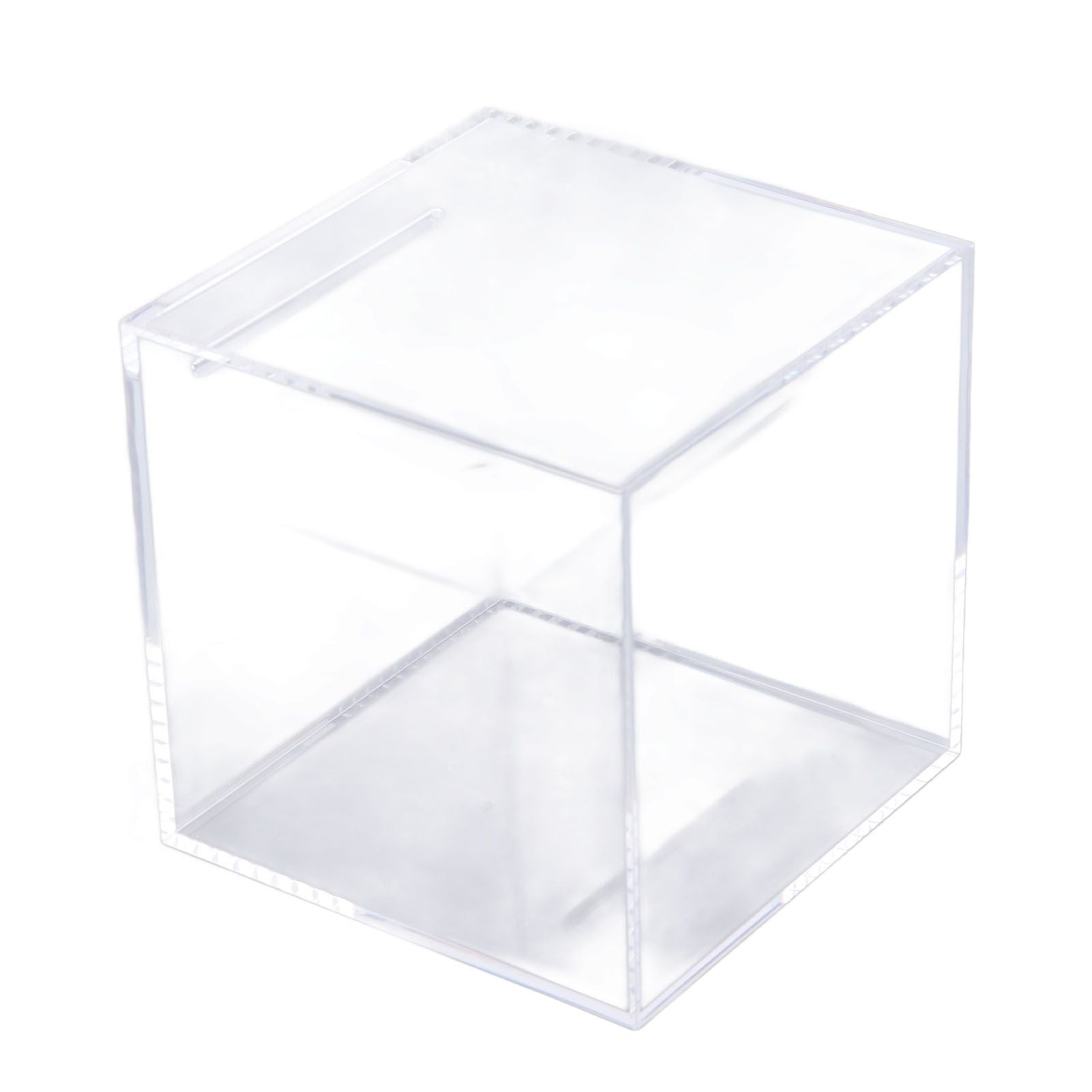 12cm Piggy Bank Acrylic Clear Dustproof Cube Money Boxes Storage Money Saving Box V1294-YM0512-3115220115211