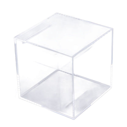 12cm Piggy Bank Acrylic Clear Dustproof Cube Money Boxes Storage Money Saving Box V1294-YM0512-3115220115211