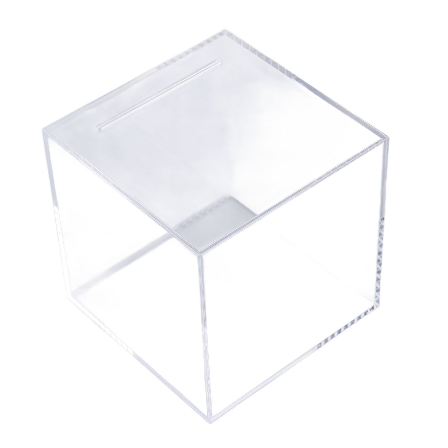 12cm Piggy Bank Acrylic Clear Dustproof Cube Money Boxes Storage Money Saving Box V1294-YM0512-3115220115211