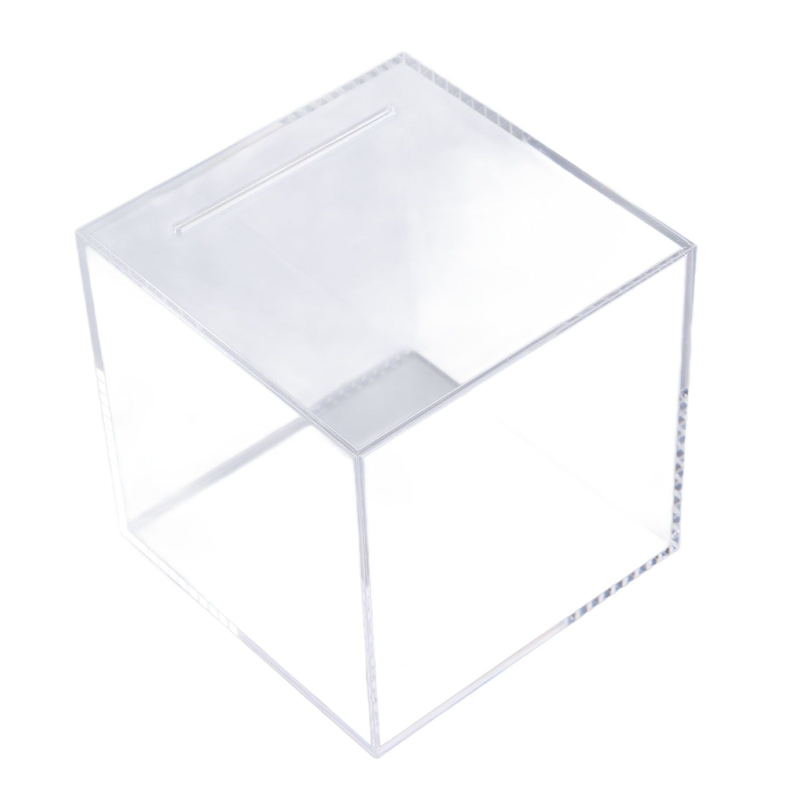 12cm Piggy Bank Acrylic Clear Dustproof Cube Money Boxes Storage Money Saving Box V1294-YM0512-3115220115211