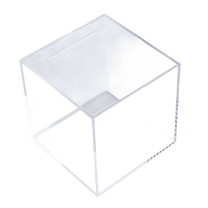 12cm Piggy Bank Acrylic Clear Dustproof Cube Money Boxes Storage Money Saving Box V1294-YM0512-3115220115211