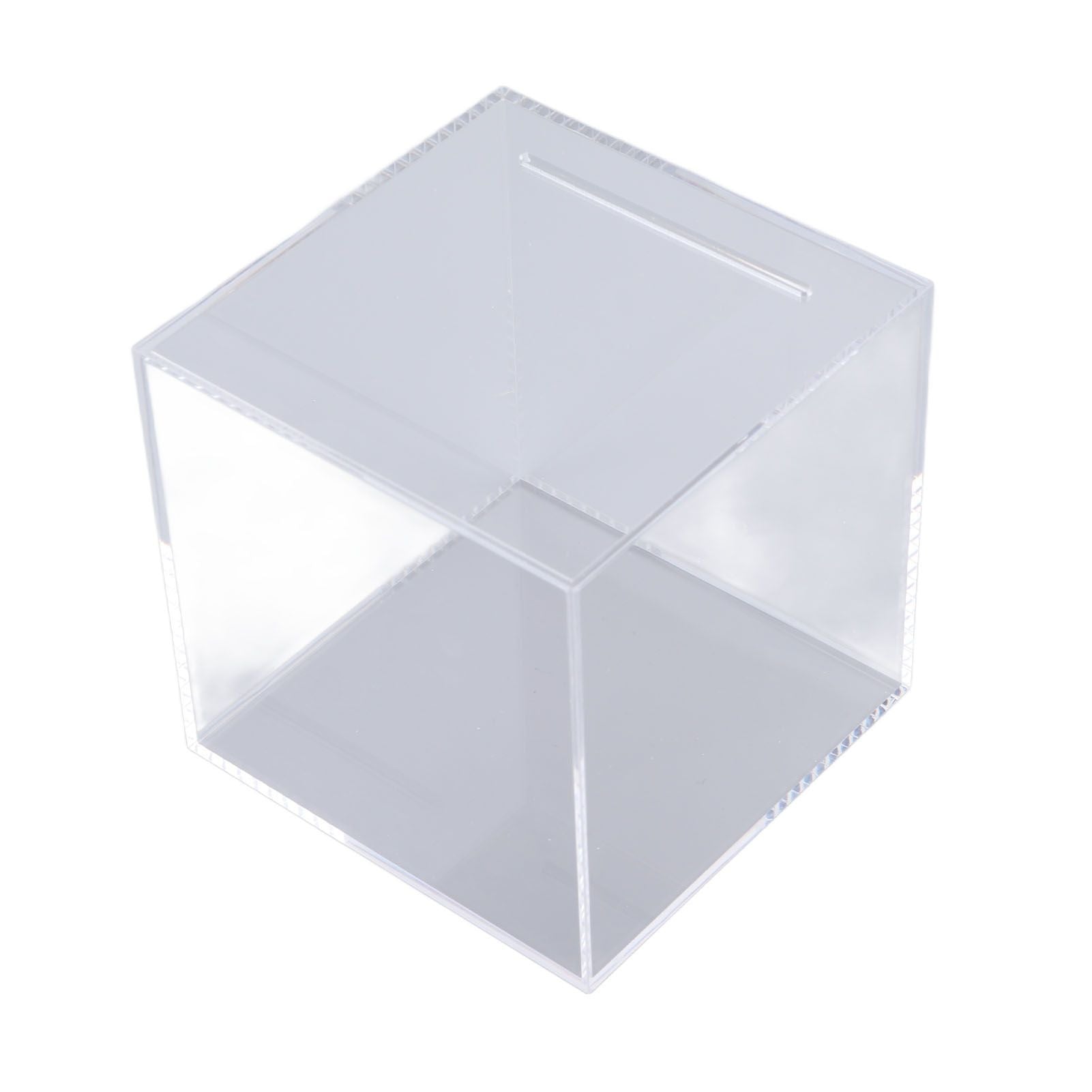 12cm Piggy Bank Acrylic Clear Dustproof Cube Money Boxes Storage Money Saving Box V1294-YM0512-3115220115211