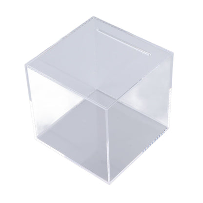 12cm Piggy Bank Acrylic Clear Dustproof Cube Money Boxes Storage Money Saving Box V1294-YM0512-3115220115211
