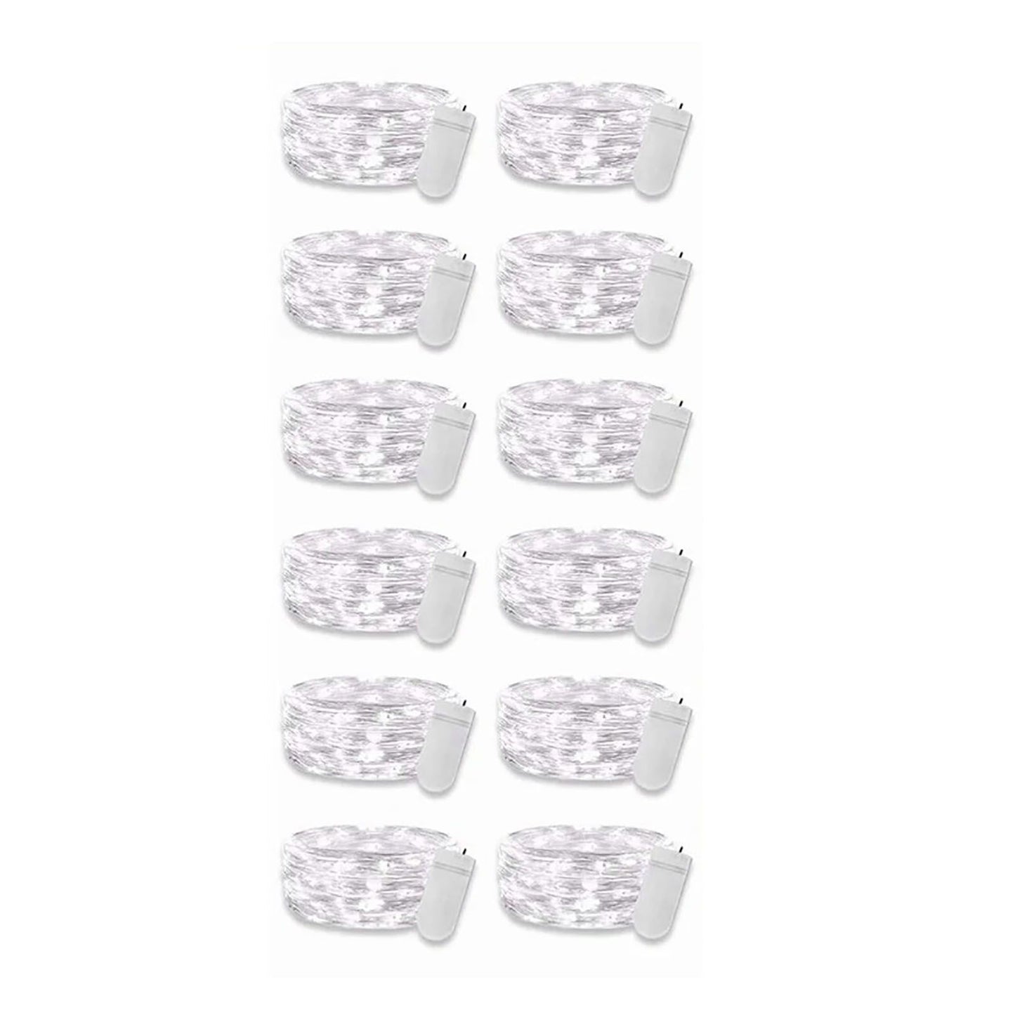 12PCS 0.03W Button String Lights Cold White Light 20 LED 3V Flexible IP65 Waterproof for Wedding Party Bedroom V1294-YM0512-3115220116511
