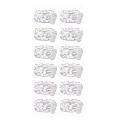 12PCS 0.03W Button String Lights Cold White Light 20 LED 3V Flexible IP65 Waterproof for Wedding Party Bedroom V1294-YM0512-3115220116511