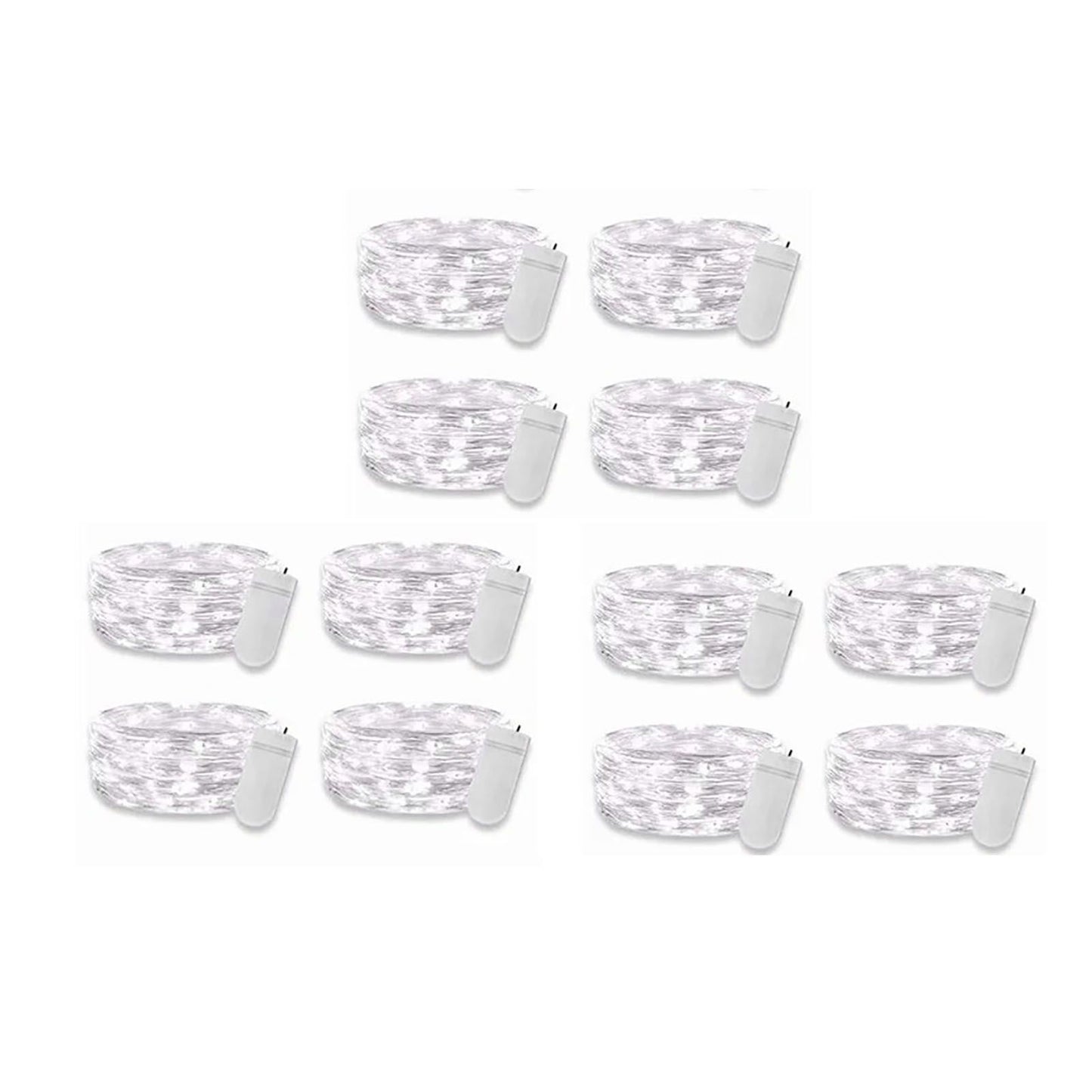 12PCS 0.03W Button String Lights Cold White Light 20 LED 3V Flexible IP65 Waterproof for Wedding Party Bedroom V1294-YM0512-3115220116511