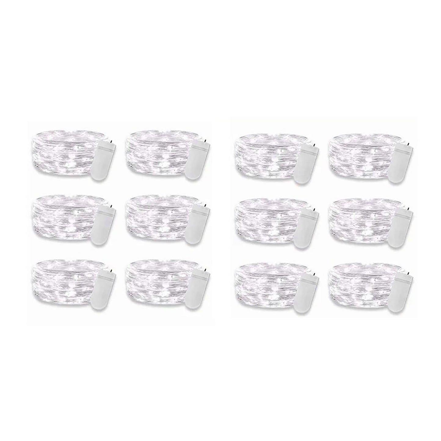 12PCS 0.03W Button String Lights Cold White Light 20 LED 3V Flexible IP65 Waterproof for Wedding Party Bedroom V1294-YM0512-3115220116511