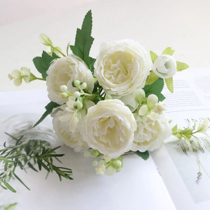 2 Bunches Artificial Peonies Romantic Vivid 6cm Diameter Attractive Decorative Light Weight Faux Peonies V1294-YM0512-3115220117511