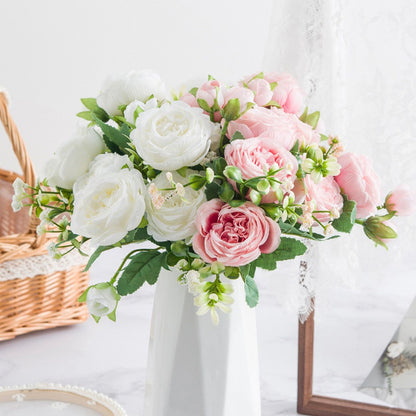 2 Bunches Artificial Peonies Romantic Vivid 6cm Diameter Attractive Decorative Light Weight Faux Peonies V1294-YM0512-3115220117511