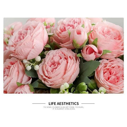 2 Bunches Artificial Peonies Romantic Vivid 6cm Diameter Attractive Decorative Light Weight Faux Peonies V1294-YM0512-3115220117512