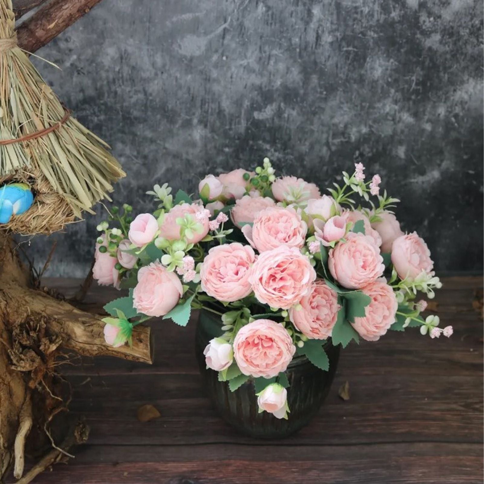 2 Bunches Artificial Peonies Romantic Vivid 6cm Diameter Attractive Decorative Light Weight Faux Peonies V1294-YM0512-3115220117512