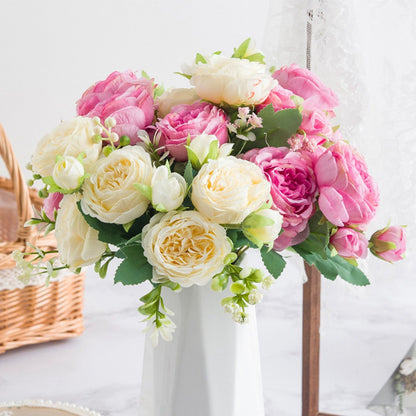 2 Bunches Artificial Peonies Romantic Vivid 6cm Diameter Attractive Decorative Light Weight Faux Peonies V1294-YM0512-3115220117512