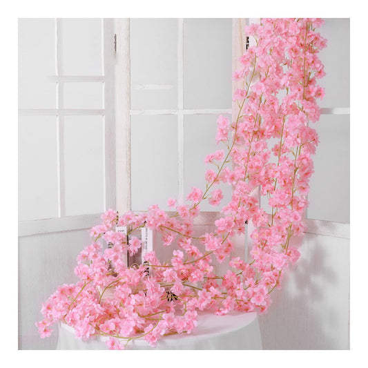 Artificial Flower Rattan Single 1.8m 135pcs Flowers Head Vivid Decorative Silk Plastic Hanging Fake Rattan V1294-YM0512-3115220117612