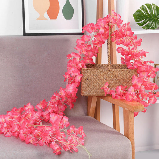 1.8m 256 Simulated Artificial Sakura Flower Garland Hanging Vines for Spring Home Room Wedding Party Decor V1294-YM0512-3115220117712