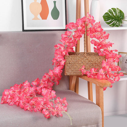1.8m 256 Simulated Artificial Sakura Flower Garland Hanging Vines for Spring Home Room Wedding Party Decor V1294-YM0512-3115220117712