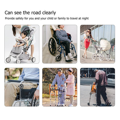 1 Pair Stroller Lights Waterproof Easy to Install LED Stroller Lights Stroller Safety Lights for Wheelchair V1294-YM0512-3115220118311