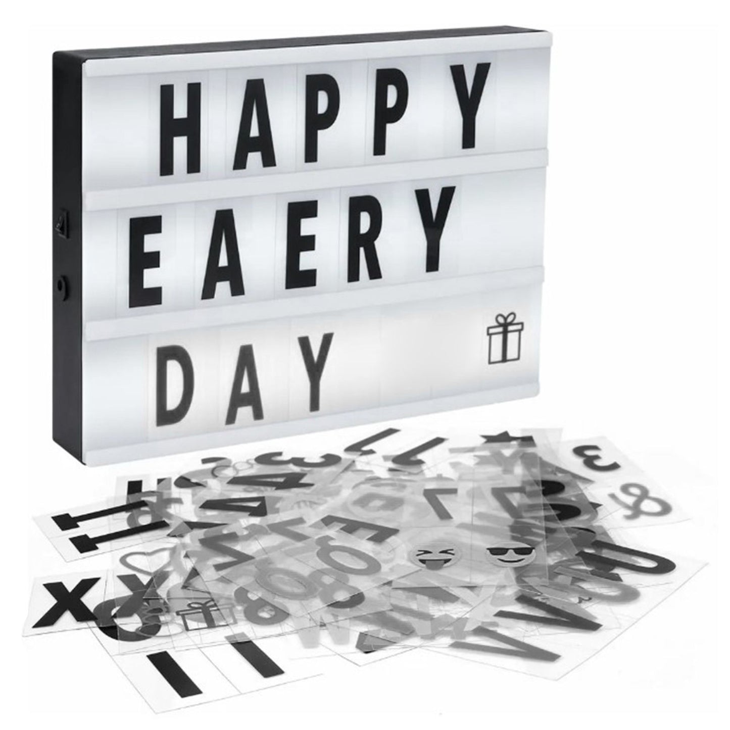 Cinema Light Box with Letters DIY Warm Light Up Letter Box with 96 Lettering Sticker for Room Decoration V1294-YM0512-3115220119311