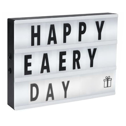 Cinema Light Box with Letters DIY Warm Light Up Letter Box with 96 Lettering Sticker for Room Decoration V1294-YM0512-3115220119311