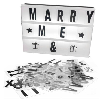Cinema Light Box with Letters DIY Warm Light Up Letter Box with 96 Lettering Sticker for Room Decoration V1294-YM0512-3115220119311