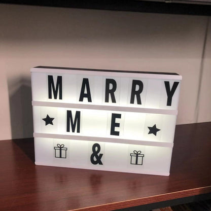 Cinema Light Box with Letters DIY Warm Light Up Letter Box with 96 Lettering Sticker for Room Decoration V1294-YM0512-3115220119311