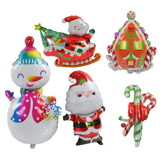 Christmas Foil Balloons Father Christmas Sleigh Father Christmas Snowman Candy House Christmas Ballons V1294-YM0512-3115220120011
