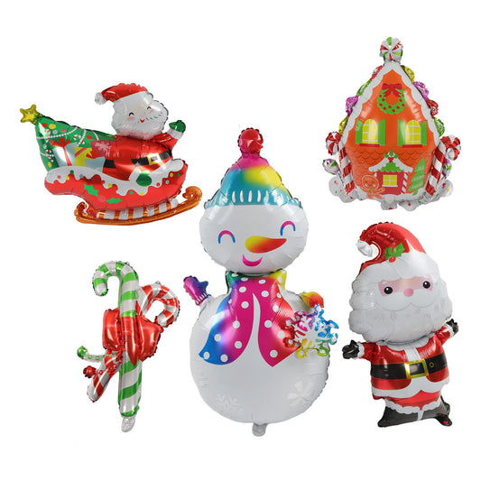 Christmas Foil Balloons Father Christmas Sleigh Father Christmas Snowman Candy House Christmas Ballons V1294-YM0512-3115220120011