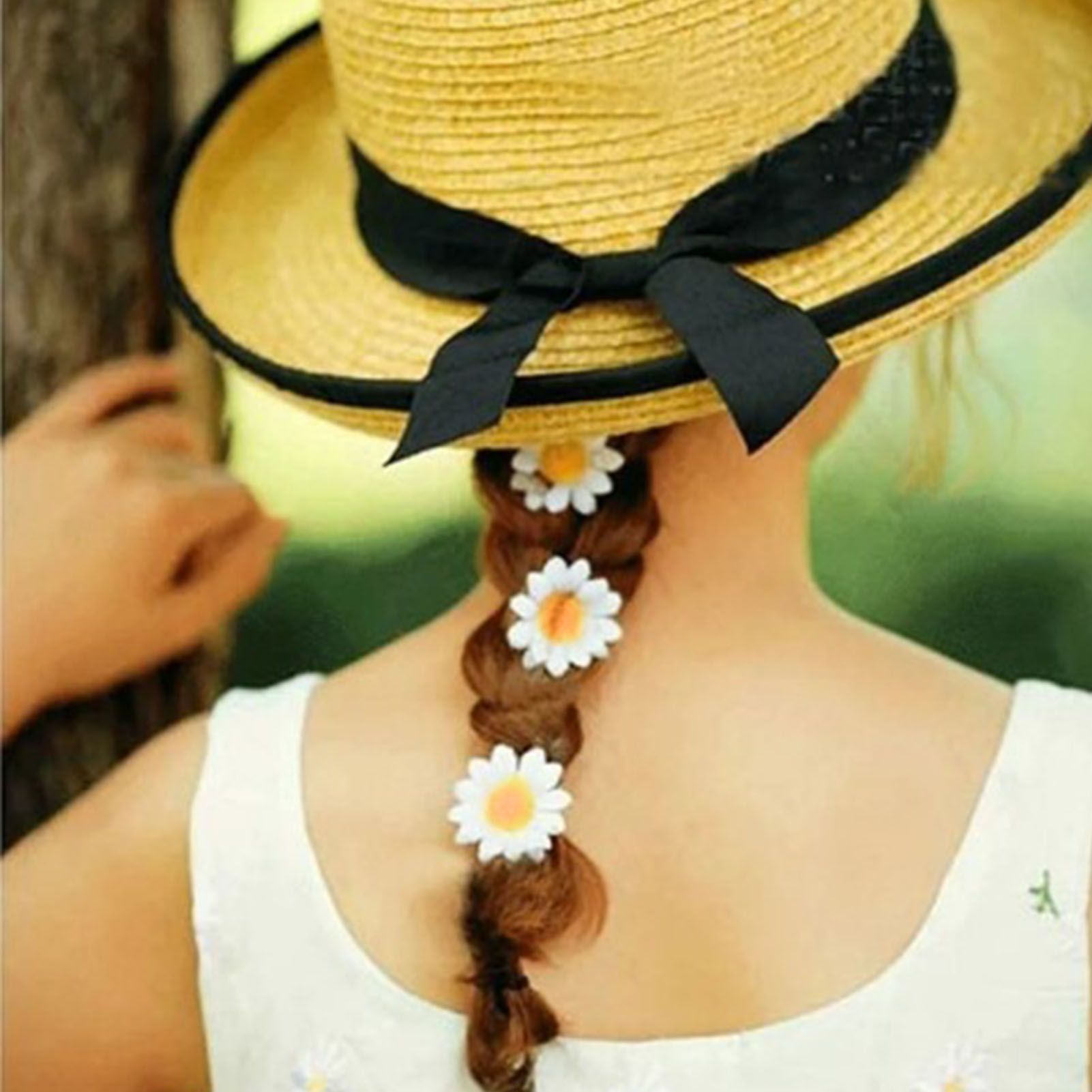 100pcs Artificial Little Daisy Lovely DIY Handcraft Silk Little Daisy for Offices Weddings White V1294-YM0512-3115220121912