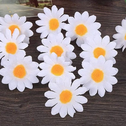 100pcs Artificial Little Daisy Lovely DIY Handcraft Silk Little Daisy for Offices Weddings White V1294-YM0512-3115220121912