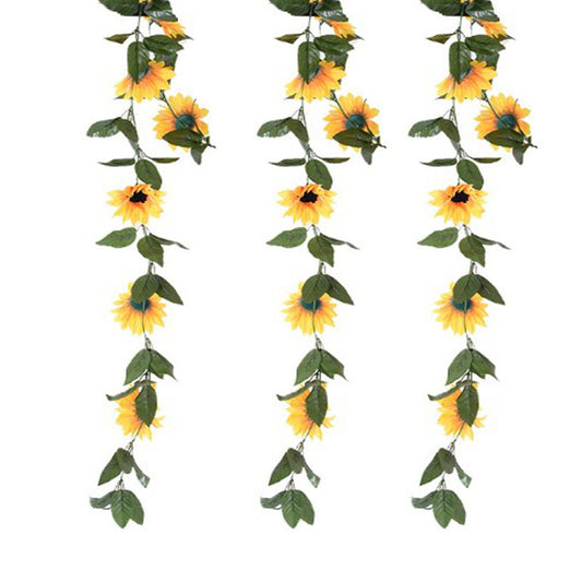 Artificial Sunflower Vines 200cm Length Lifelike Details Bright Colors Sunflower Garland for Parties Gardens V1294-YM0512-3115220122211