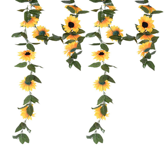 Artificial Sunflower Vines 200cm Length Lifelike Details Bright Colors Sunflower Garland for Parties Gardens V1294-YM0512-3115220122211