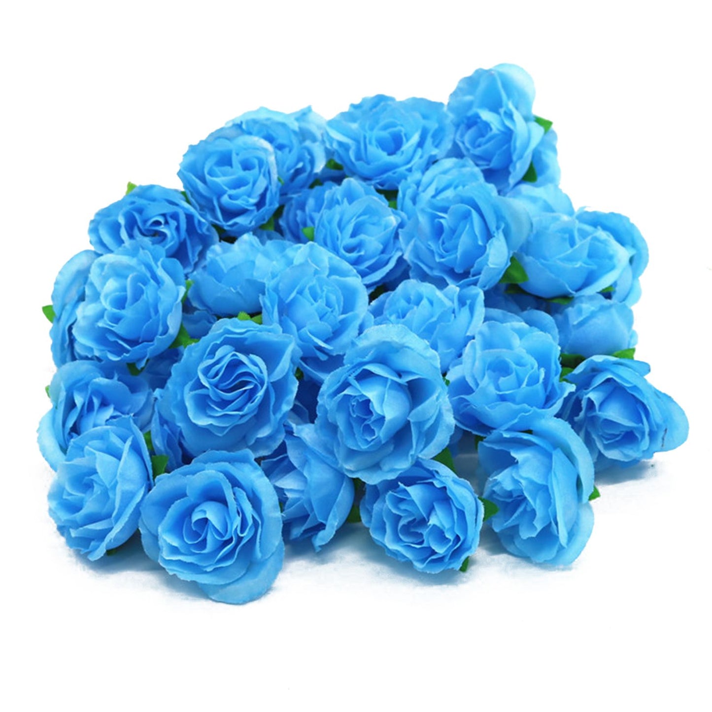 50PCS Simulation Rose Head Decorative Reusable Silk Fake Rose Flower for Wedding Party Blue V1294-YM0512-3115220122611