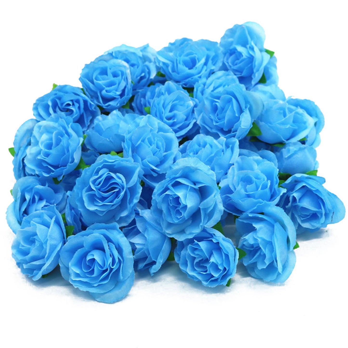 50PCS Simulation Rose Head Decorative Reusable Silk Fake Rose Flower for Wedding Party Blue V1294-YM0512-3115220122611