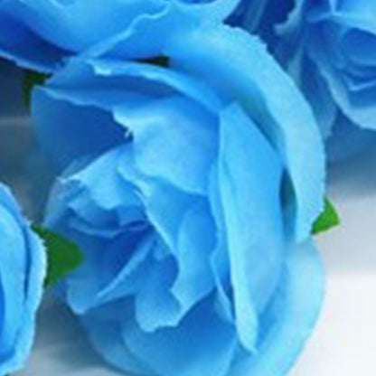 50PCS Simulation Rose Head Decorative Reusable Silk Fake Rose Flower for Wedding Party Blue V1294-YM0512-3115220122611