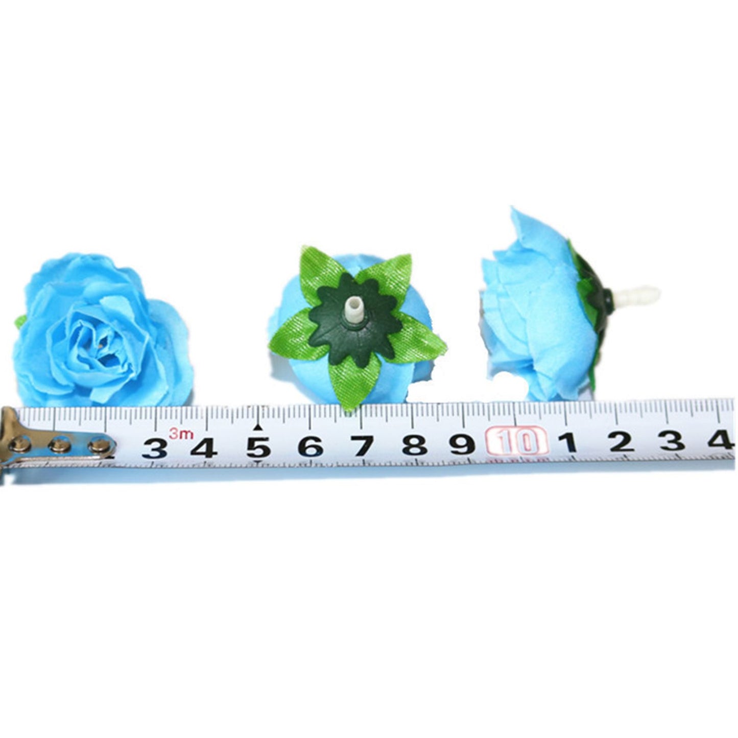 50PCS Simulation Rose Head Decorative Reusable Silk Fake Rose Flower for Wedding Party Blue V1294-YM0512-3115220122611