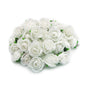 50PCS Simulation Rose Head Decorative Reusable Silk Fake Rose Flower for Wedding Party White V1294-YM0512-3115220122612