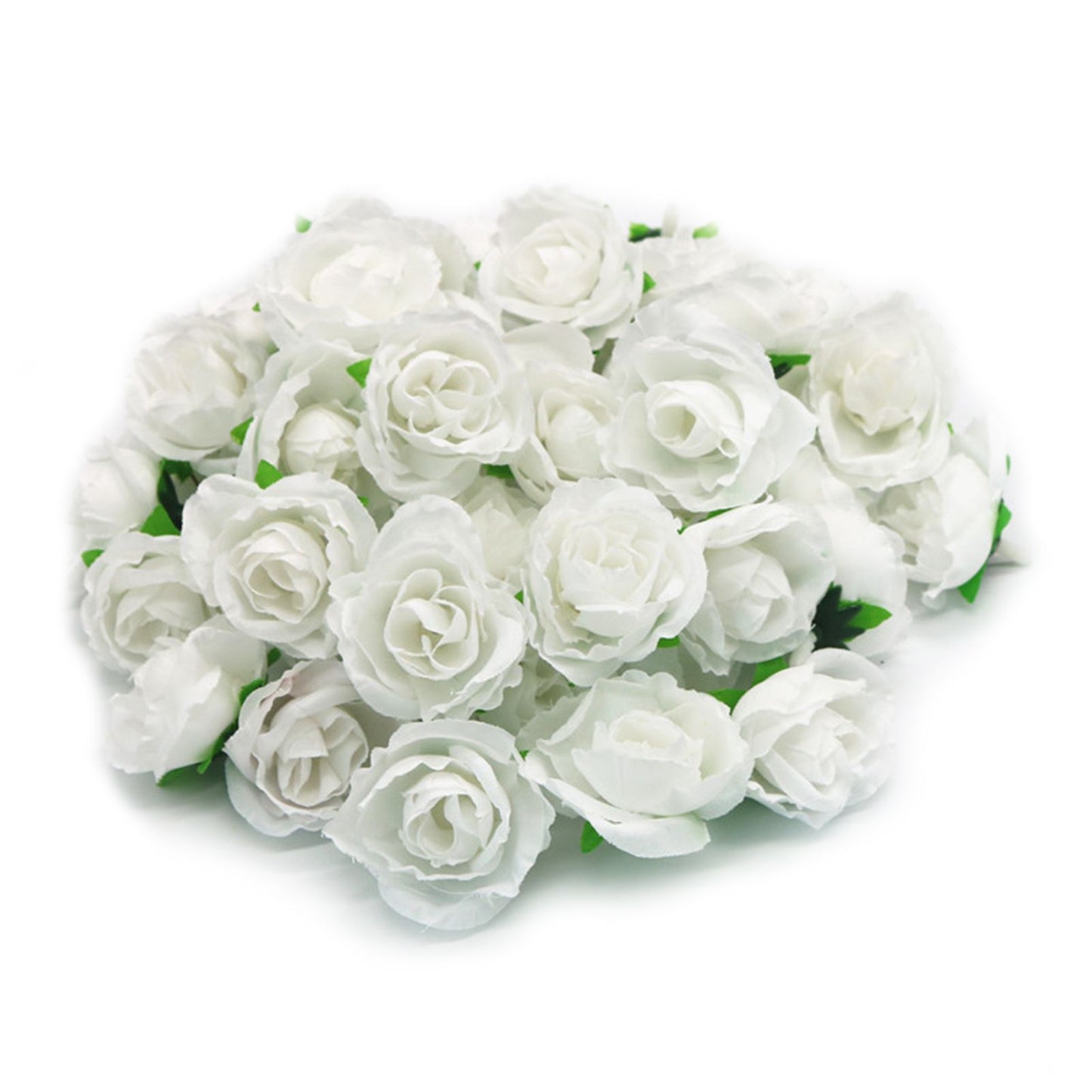 50PCS Simulation Rose Head Decorative Reusable Silk Fake Rose Flower for Wedding Party White V1294-YM0512-3115220122612