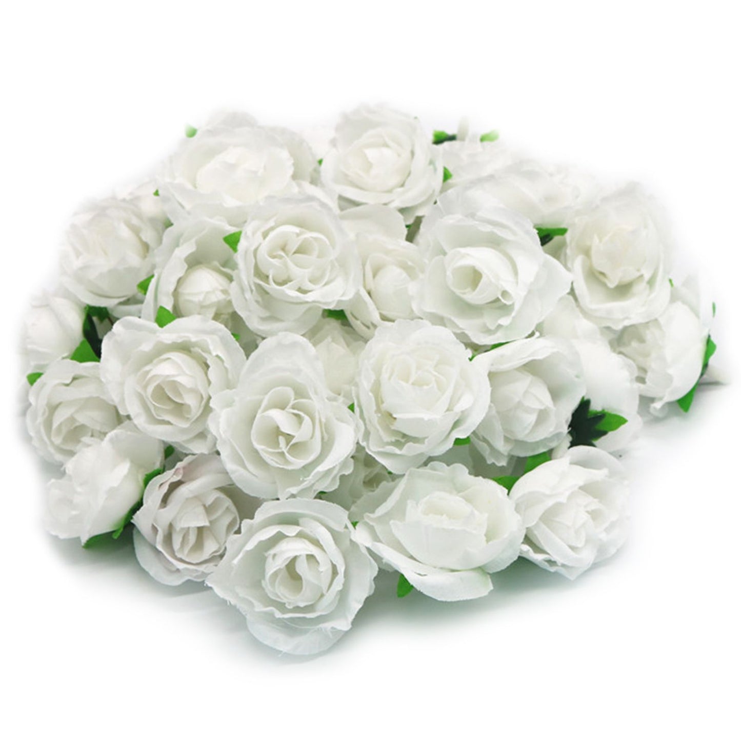 50PCS Simulation Rose Head Decorative Reusable Silk Fake Rose Flower for Wedding Party White V1294-YM0512-3115220122612